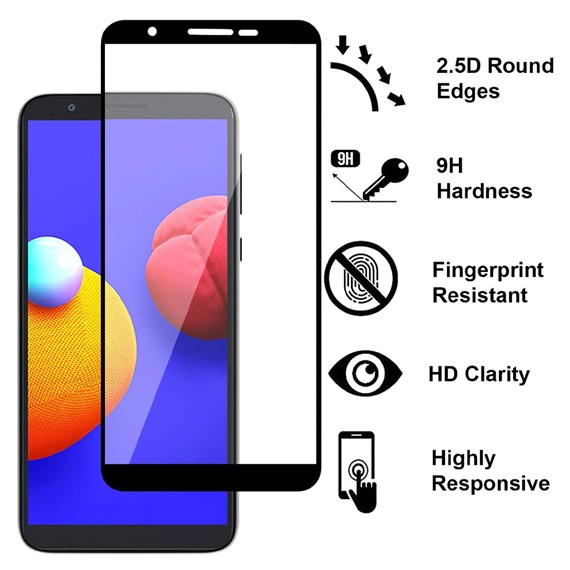 CaseUp Samsung Galaxy A01 Core Tam Kapatan Ekran Koruyucu Siyah 3